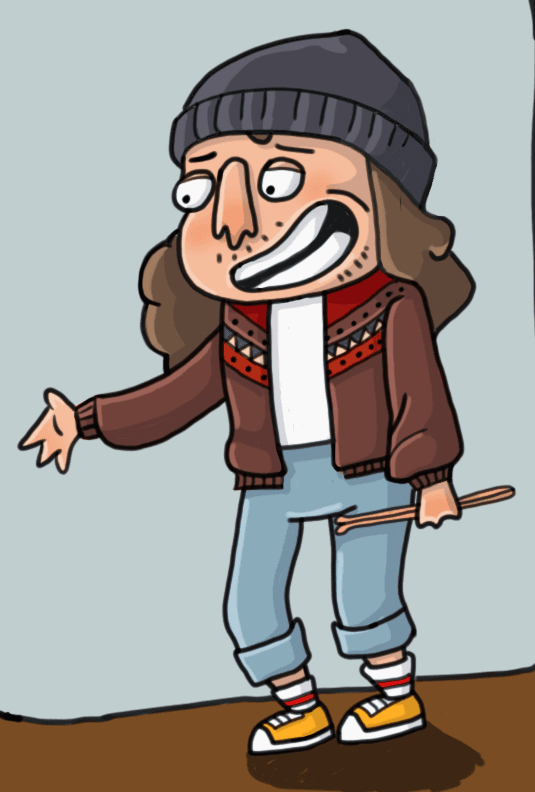 A digital illustration of Marc van Dongen.