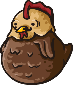 A flat art vector art of a chicken.